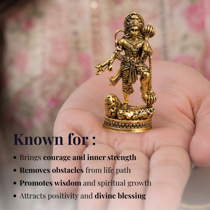 Gold Plated Hanuman Ji Idol for Car Dashboard