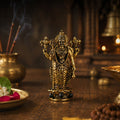Gold Plated Lord Vishnu Idol for Car Dashboard
