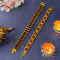 Gold Plated Modern + Essential Rudraksha Bracelet Combo