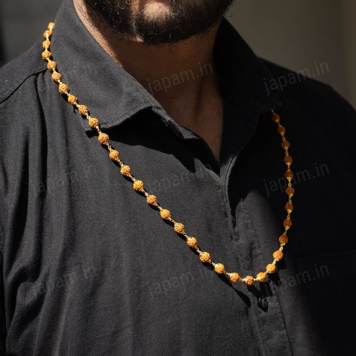 Gold Plated Shivoham Rudraksha Mala