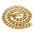 Gold Stainless Steel 14mm Cuban Chain - 22 Inch
