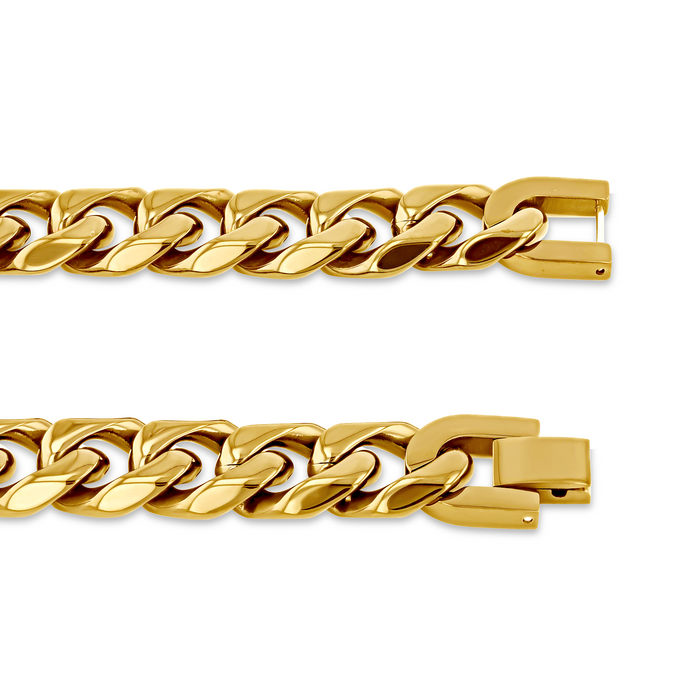 Gold Stainless Steel 14mm Cuban Chain - 22 Inch