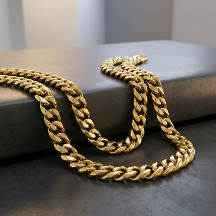 Gold Stainless Steel 14mm Cuban Chain - 22 Inch