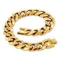 Gold Stainless Steel 14mm Cuban Chain - 9 Inch
