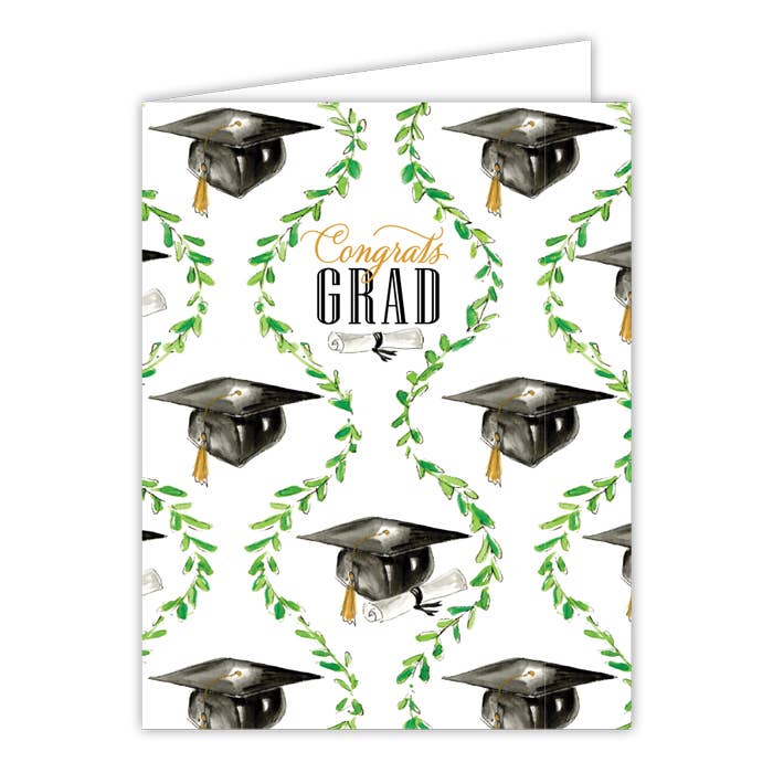 Grad Caps & Green Vines Card