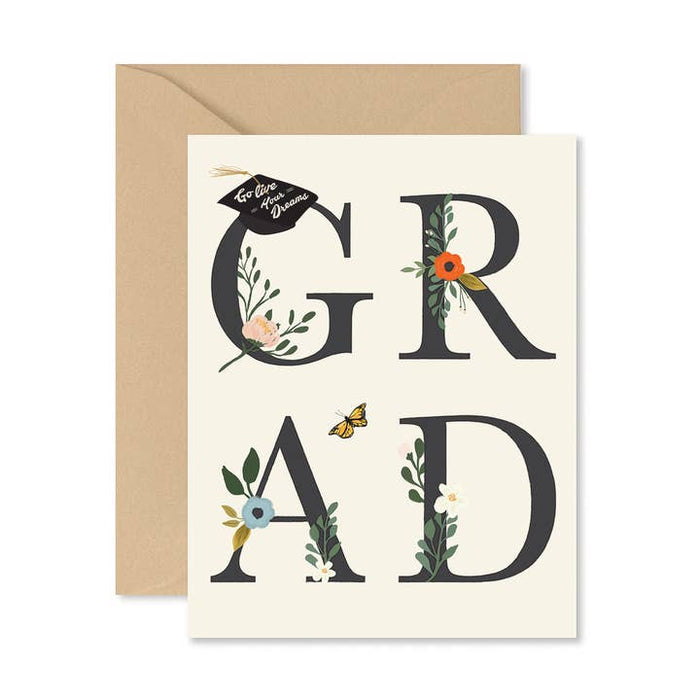 GRAD Floral Card