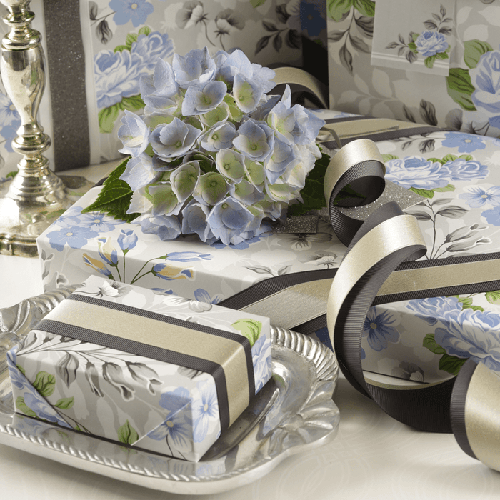 Gray Glitter Satin Ribbon