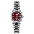GUIAME Red Dial with Silver Band Watch