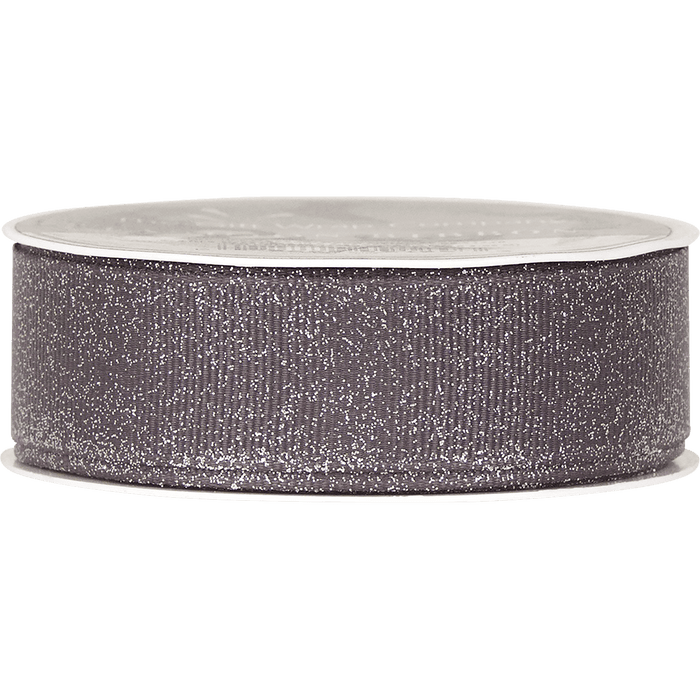 Gunmetal Sparkle Grosgrain Ribbon