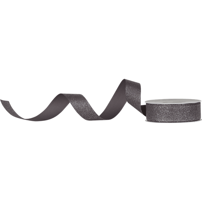 Gunmetal Sparkle Grosgrain Ribbon