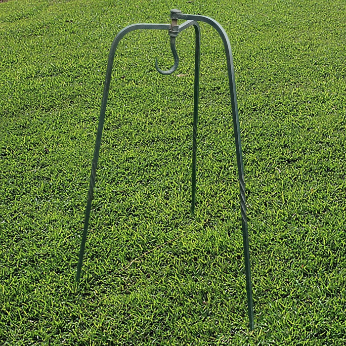 Medium, Hand-Forged Cauldron Tripod Stand with Suspension Hook & Straight Legs
