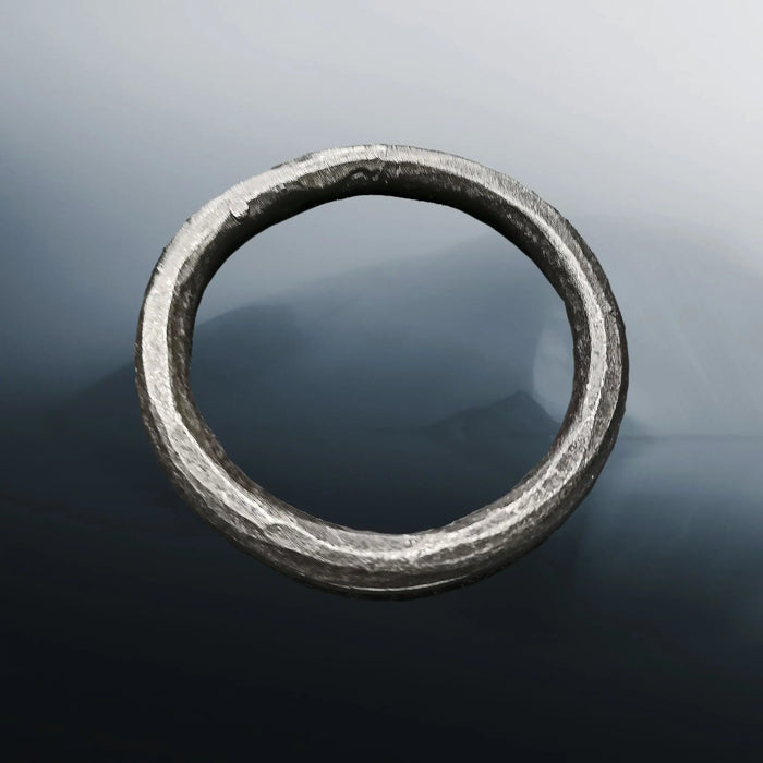 Hand-Forged Large Iron O Ring on Misty Iceberg Background