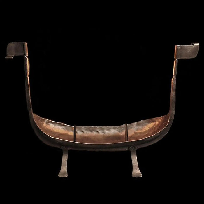 Hand-Forged Iron Candle Holder Replica from 12th Century Norway