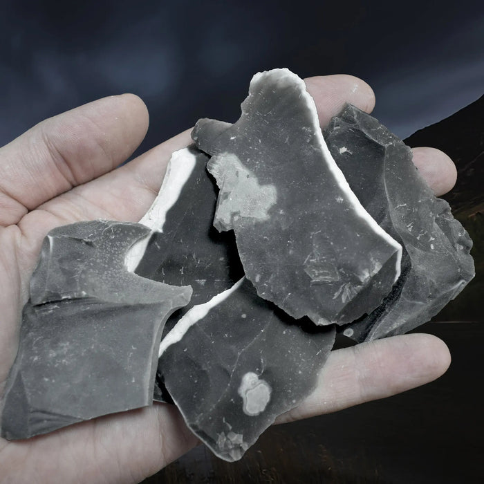 Hand-Knapped Medium Flint Flakes x 5 from the UK on Hand