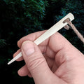 Handmade Bone Viking Nalbinding Needle with Wool Yarn in Hand