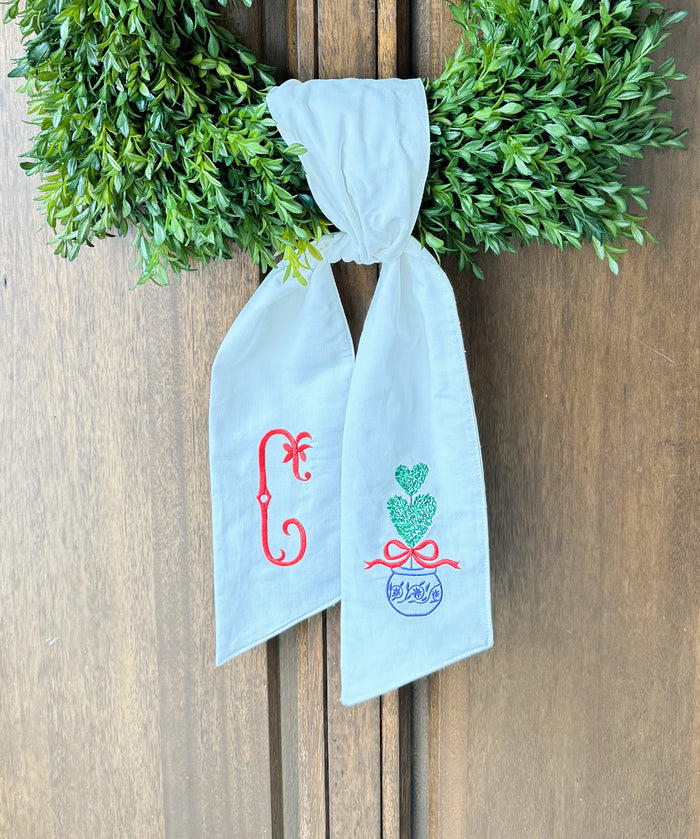 Heart Topiary Wreath Sash