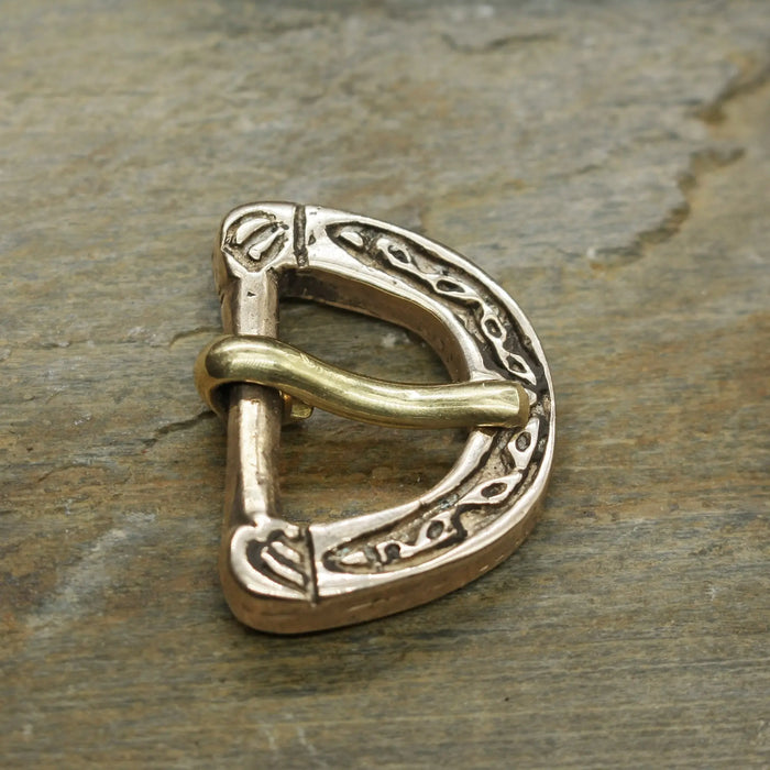 Replica Hiberno-Norse Vking Belt Buckle in Solid Bronze on Rock