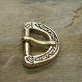 Replica Hiberno-Norse Vking Belt Buckle in Solid Bronze on Rock