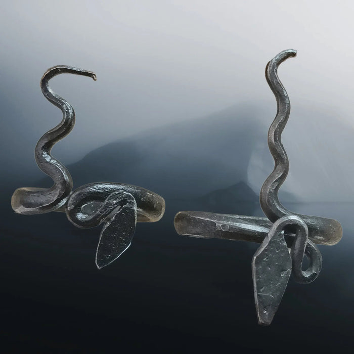 Hand-Forged Iron Replica Viking Age Serpent Rings - Large & XL Sizes