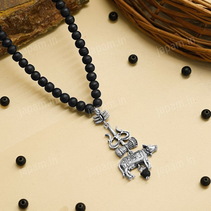 Karungali Mala with Trishool Nandi Pendant
