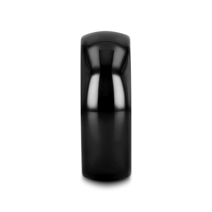 LANDON Domed Polish Finished Black Ceramic Ring - 2mm - 12mm