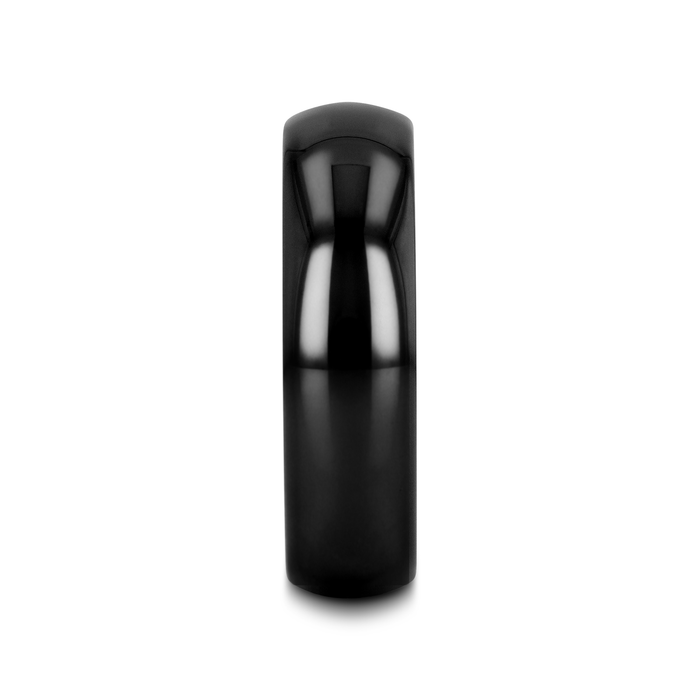 LANDON Domed Polish Finished Black Ceramic Ring - 2mm - 12mm