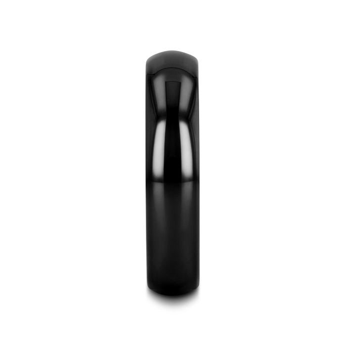 LANDON Domed Polish Finished Black Ceramic Ring - 2mm - 12mm
