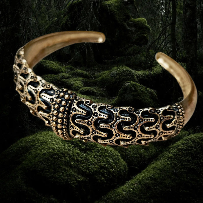 Bronze Replica Viking Bracelet / Arm Ring from Falster - Angle View