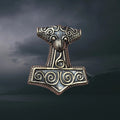 Large Bronze Skåne Thors Hammer Pendant The Viking Dragon