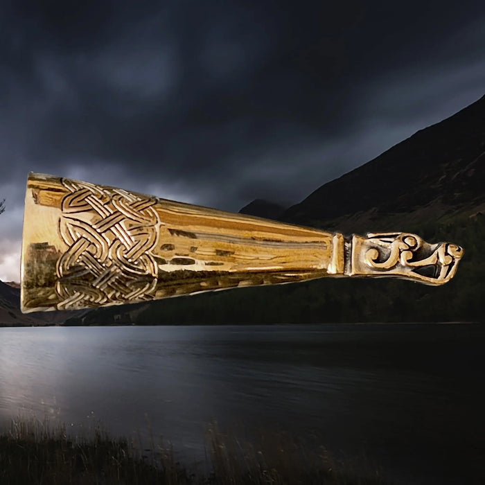 Bronze Viking Drinking Horn Finial with Gotlandic Dragon Head