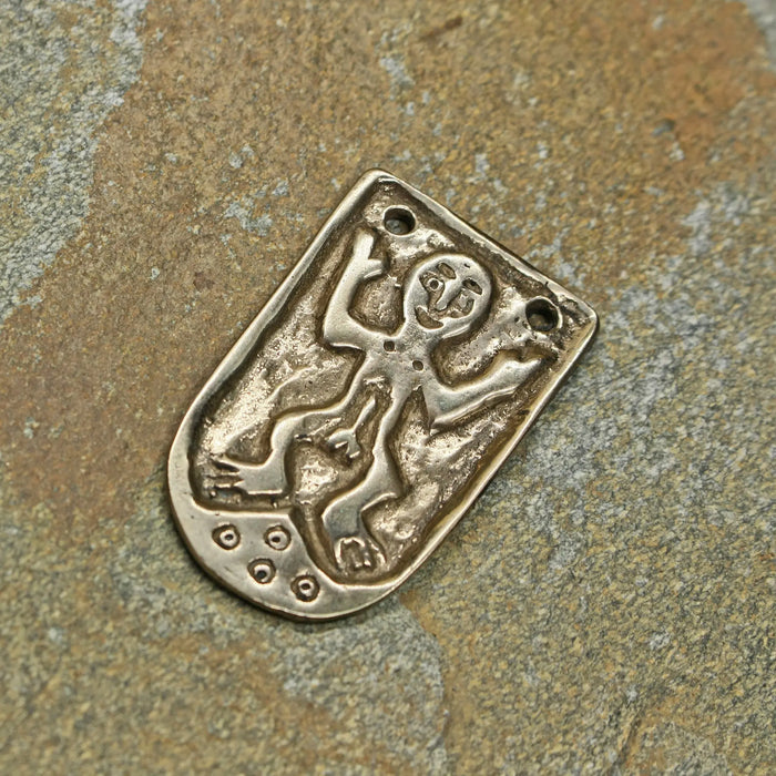 Large Hiberno Norse Bronze Strap End on Rock