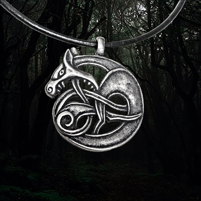 Silver Fenrir Viking Wolf Pendant - Viking Jewelry