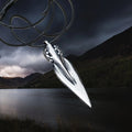 Large Viking Bear Spear Pendant - Silver on Leather Thong