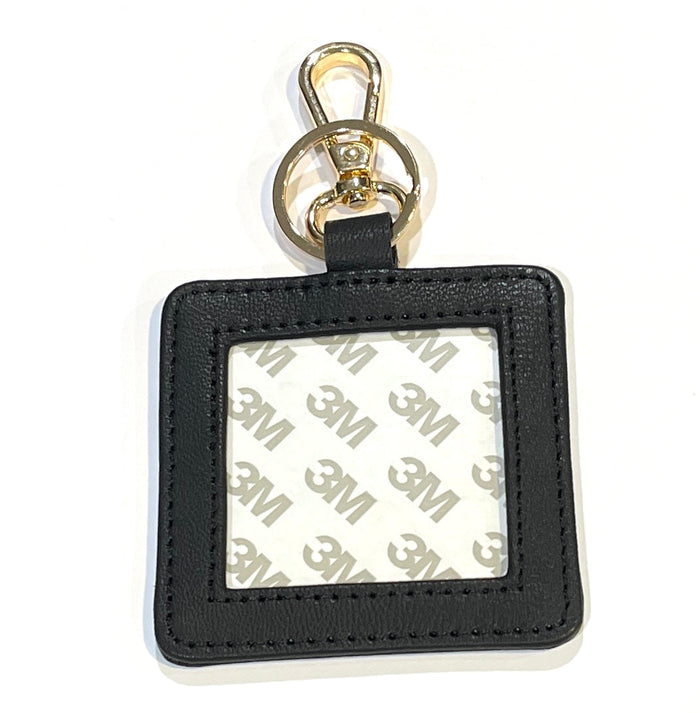 Leather Square Self-Finishing Key Fob
