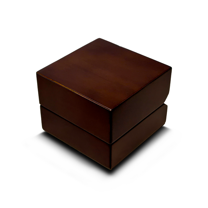 Light up Engraved Chocolate Dark Wood Personalized Wooden Wedding Ring Box