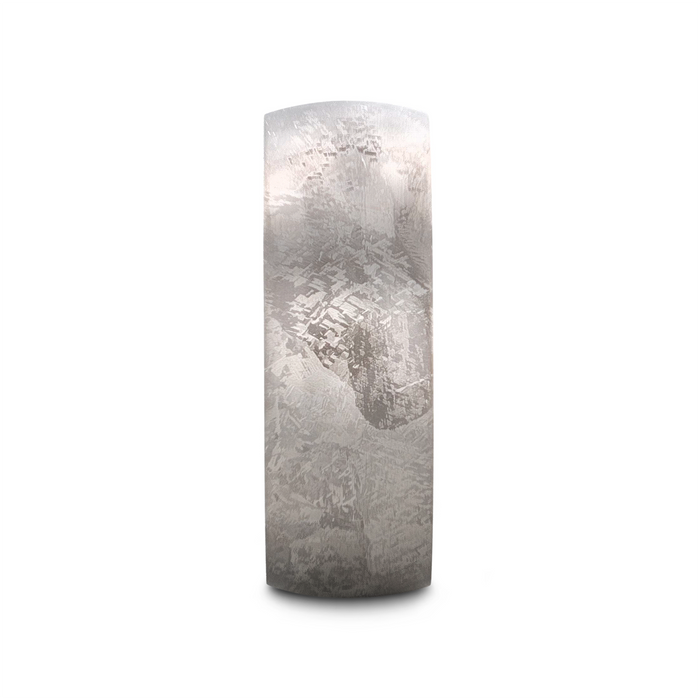 MAGELLANIC Domed Titanium Ring with Meteorite Pattern - 8mm