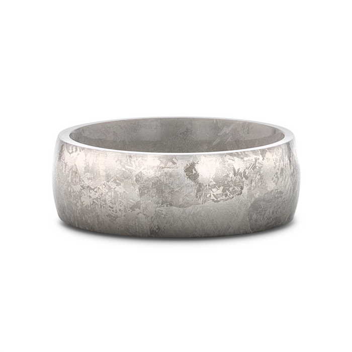 MAGELLANIC Domed Titanium Ring with Meteorite Pattern - 8mm