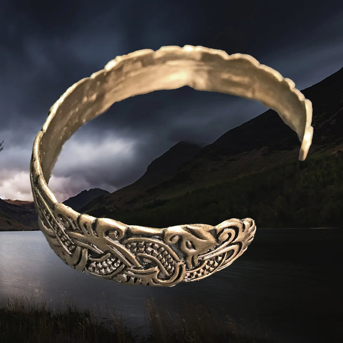 Mammen Style Viking Bronze Bracelet from The Isle of Mann - Side Angle View