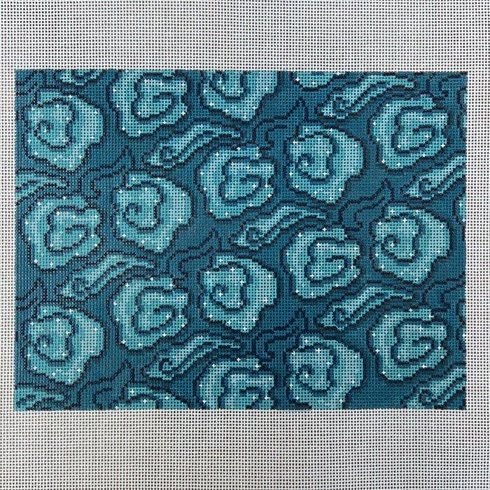 Mandarin Clouds Clutch-Teal