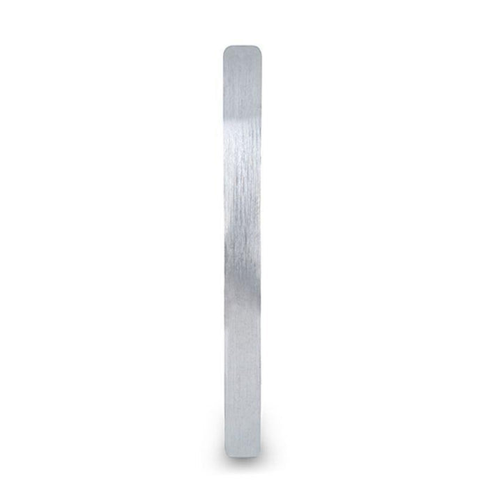 MASON Flat Brush Finished White Tungsten Wedding Ring - 2mm - 8mm