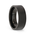MIDNIGHT Flat Black Titanium Ring with Knurled Finish - 8mm