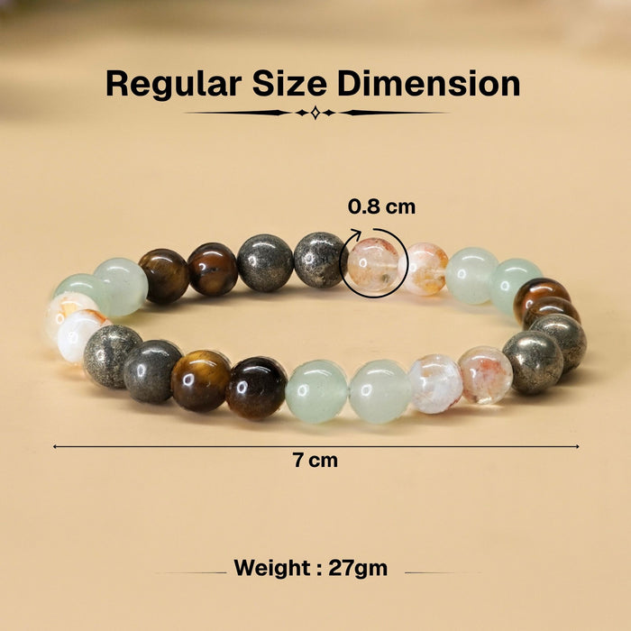 Money Magnet Fusion Band - Pyrite, Tiger Eye, Citrine & Aventurine Beads