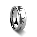 MP5 Firearm Design Ring Engraved Flat Tungsten Ring - 4mm - 12mm