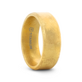 MUSE Flat Gold Plated Titanium Ring with Beveled Edges and Meteorite Pattern - 8mm