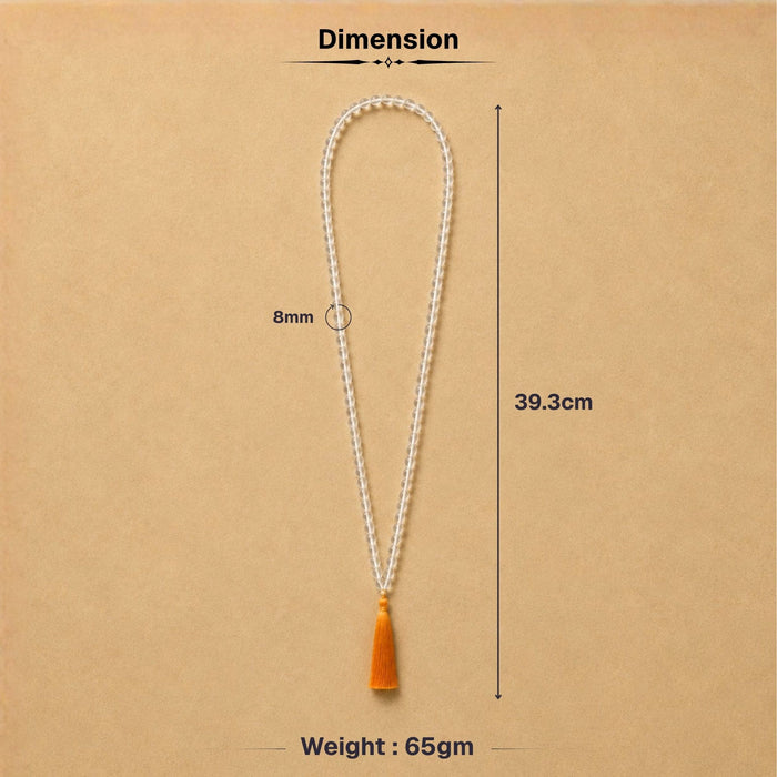 Natural Sphatik Mala - 108+1 Beads