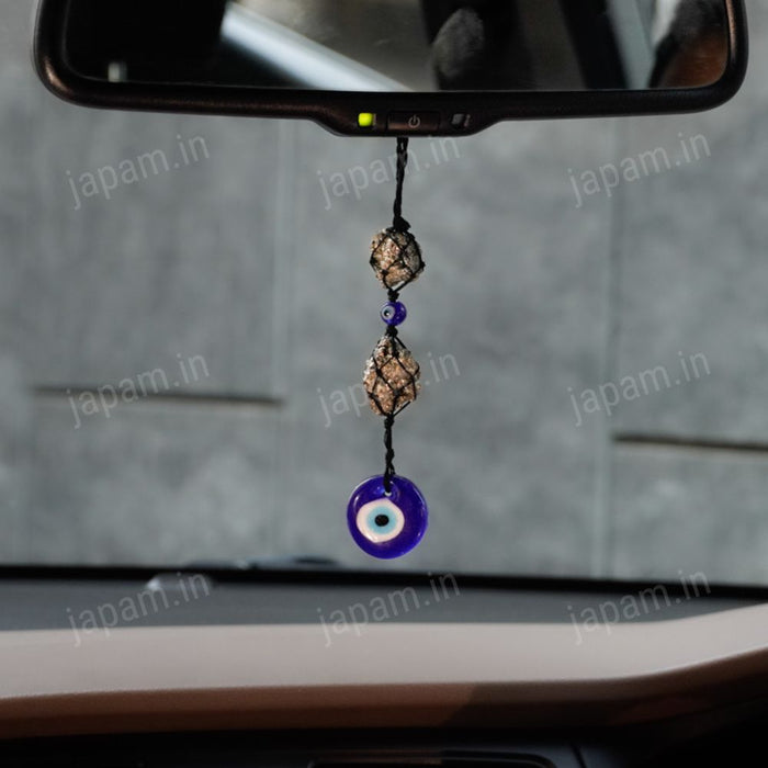Nazar Rakshak Hanging Charm with Evil Eye and Pyrite stone for Vaastu