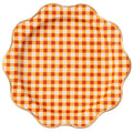 Orange Gingham Plates