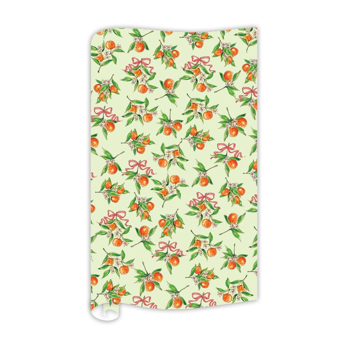 Orange Sprigs Gift Wrap