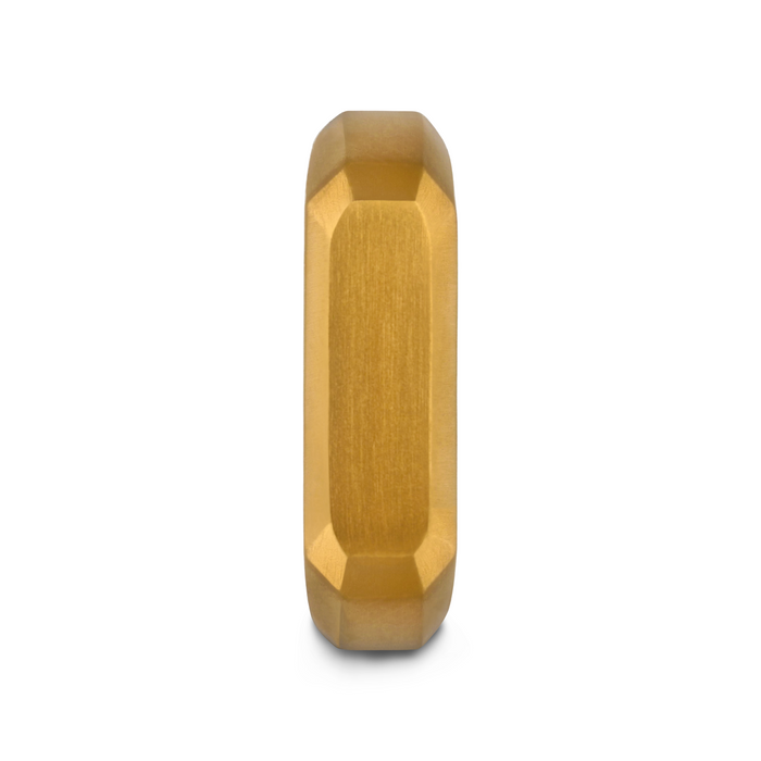 ORIOLE Brushed Gold Plated Titanium Signet Ring - 6mm