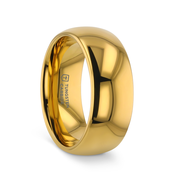 ORO Traditional Domed Gold-Plated Tungsten Carbide Wedding Ring - 4mm - 10mm